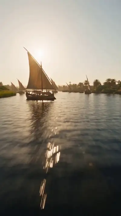 FPV Flight Through Ancient Egypt Pyramid Construction