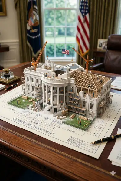 White House Blueprint Miniature Diorama