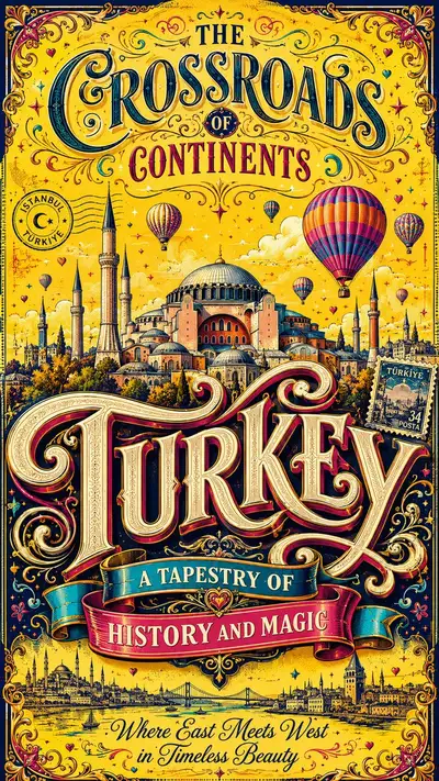 Vintage Romantic Travel Poster for Turkey