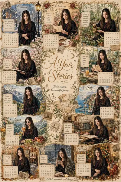 Luxury Storybook Annual Calendar Illustration