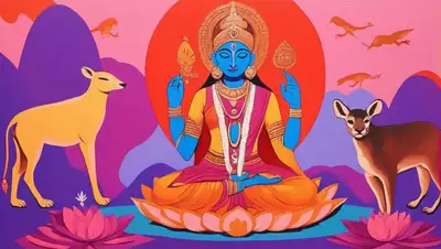 Manjit Bawa style Hindu deity art