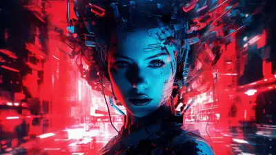 Cyberpunk Android Woman Chemigram