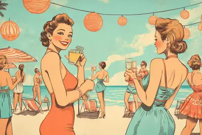 Vintage Pin-Up Americana Illustration Prompt