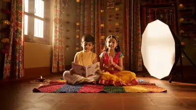 Cinematic Gujarati Bhajan Children's Scene