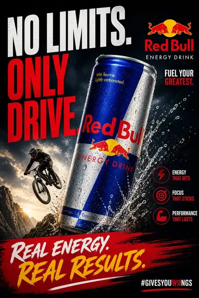 Energy Drink Commercial Poster Prompt