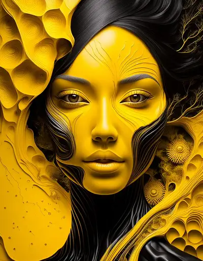 Minimalist Yellow Black Face