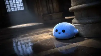 Cute Fluffy Creature in Magical Scene
