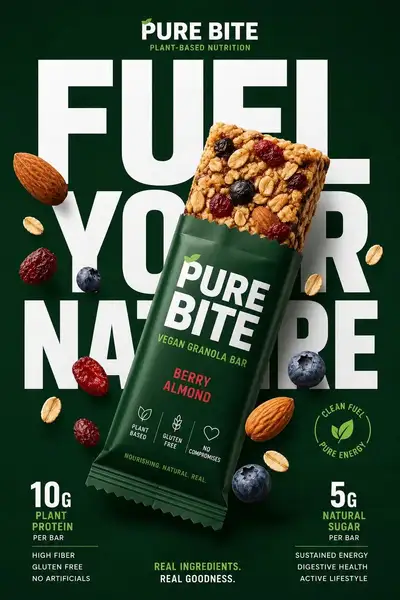 Premium FMCG healthy snack advertising poster template