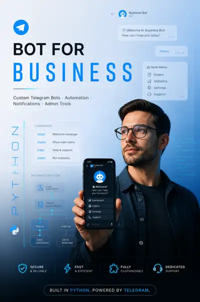Minimalist Telegram Bot Business Ad