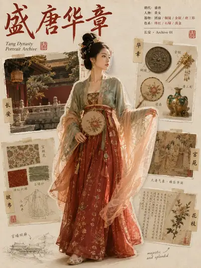 Eastern Ancient Character Archive Collage Poster