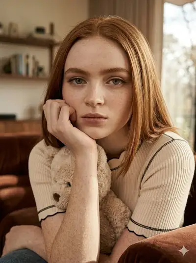 Fashion Editorial Portrait with Teddy Bear