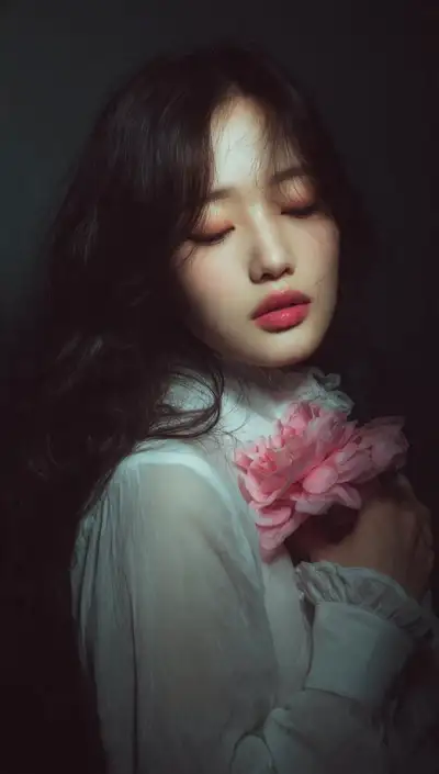 Moody Cinematic Floral Portrait Series