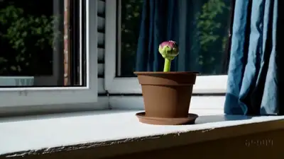 Stop Motion Flower on Windowsill