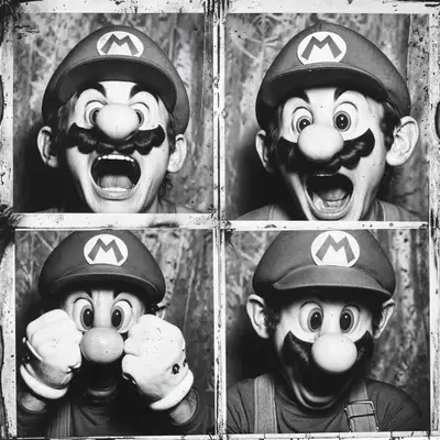 B/W Photobooth Photostrip Prompt