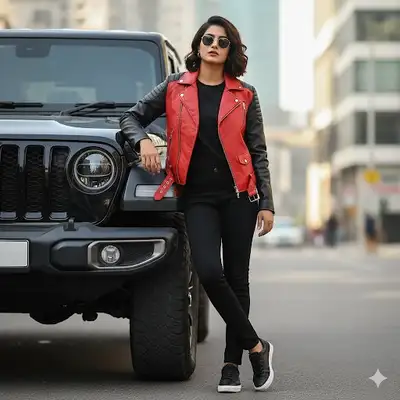 Urban Street Style Portrait with SUV