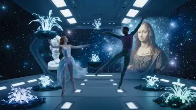Zero-Gravity Surrealist Ballet on a Space Station