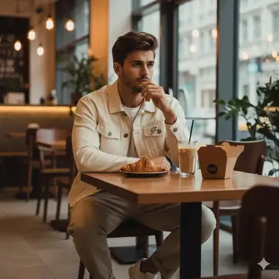 Retrato Cinematográfico de Café de un Hombre Elegante
