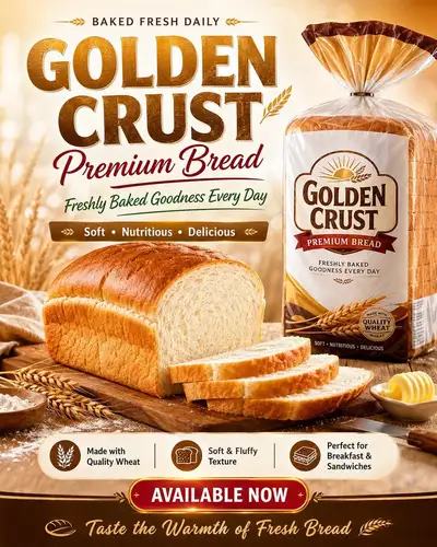 Premium bakery bread product flyer