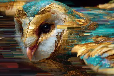 Kinetic Glitch Art Portrait Prompt