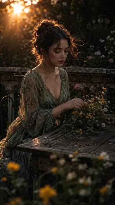 Cinematic Fine-Art Garden Portrait