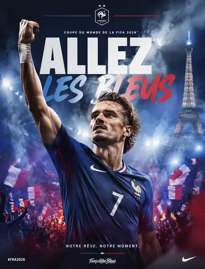 France World Cup 2026 fan poster with tricolor crowd