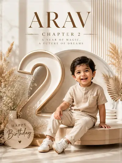 Affiche d'anniversaire de luxe en or rose avec arche en marbre en arrière-plan