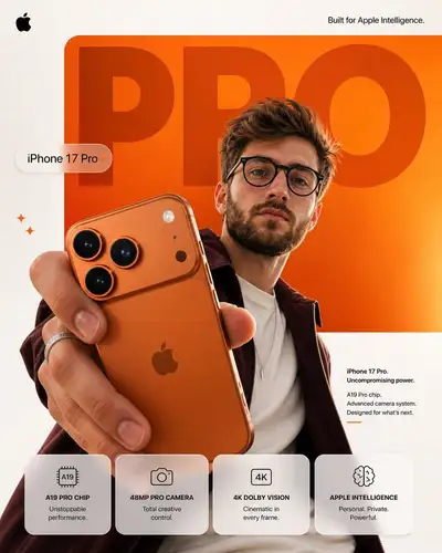 苹果风格 iPhone 17 Pro 广告海报