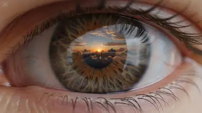 Cinematic Eye-to-Space Transition Prompt