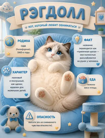 Pixar 3D Ragdoll Cat Infographic