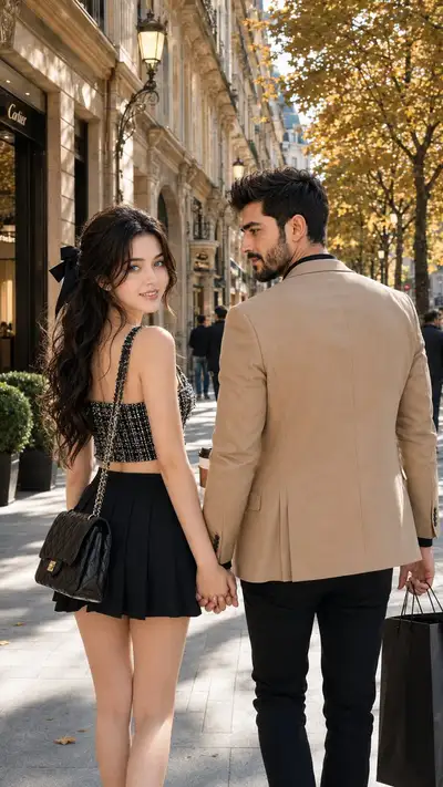 Cinematic Couple Fashion Portrait on European Street