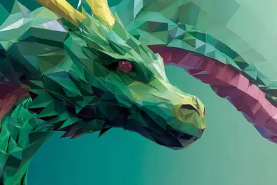 Chromatic Ascent Low-Poly Art Prompt
