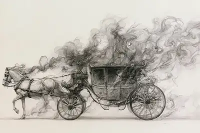 Élégance fantomatique victorienne - Croquis au crayon