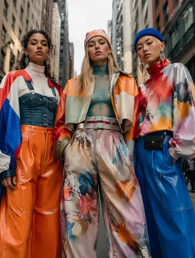 Streetwear editorial with three models in city alley