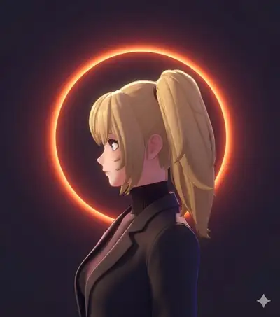 Cinematic Profile Portrait with Solar Eclipse Aura