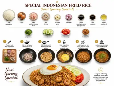Nasi Goreng Special Step-by-Step Recipe Infographic