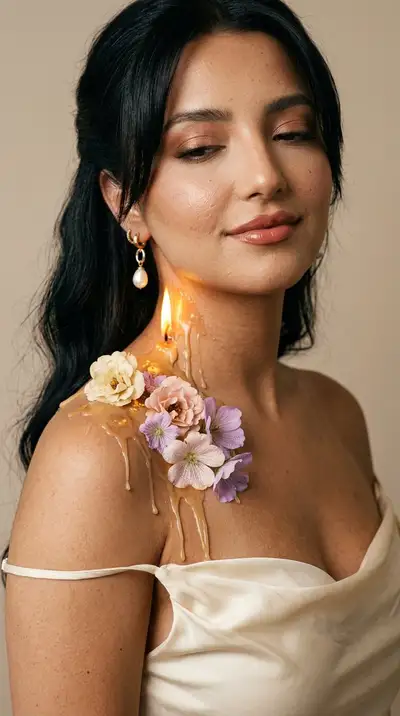 Surreal Fine-Art Fashion Editorial: Molten Wax and Living Flowers