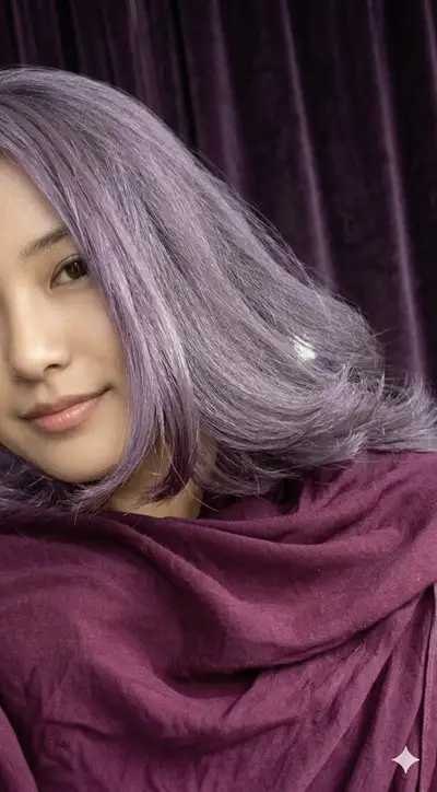 Lavender Portrait with Velvet Curtain