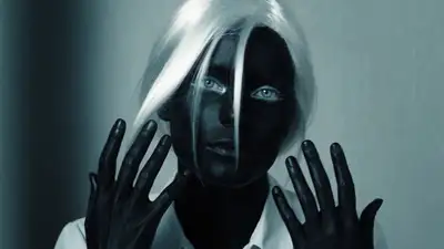 Cinematic Negative Portrait Video Prompt
