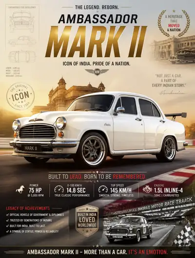 Epic Premium Automotive Poster for Ambassador Mark II