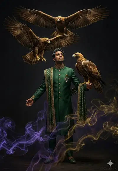 Mythological Portrait with Golden Eagles