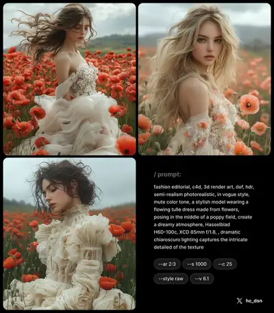 Surreal Poppy Field Fashion Editorial
