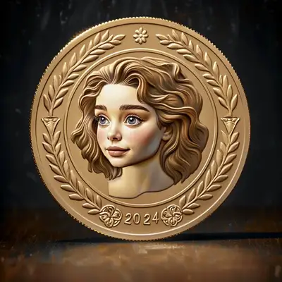 Gold Coin Front View Design Prompt