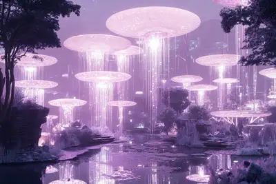 Bioluminescent Architecture Illustration