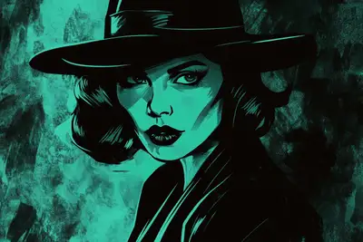 Crosshatched Noir Detective Illustration Prompt