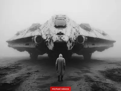 Minimalist Science Fiction Art Prompt