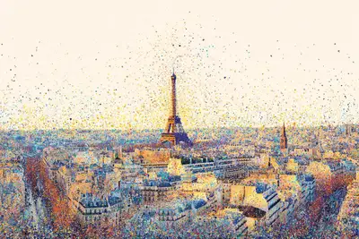Watercolor Splash Pointillism Art Prompt