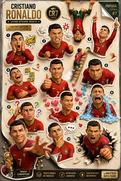 Ultra Premium 3D Football Sticker Sheet Prompt