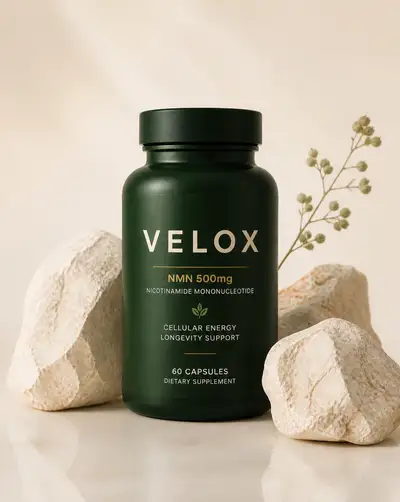 VELOX NMN supplement bottle product photograph