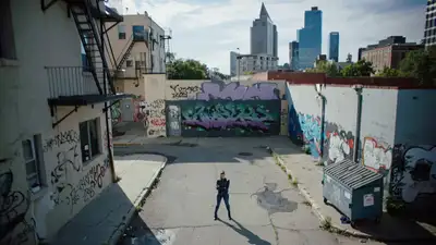 Urban Cinematic Crane Shot