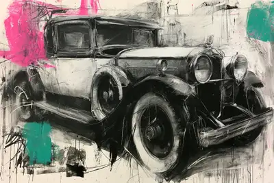 Prompt de retrato de fusão abstrata em carvão